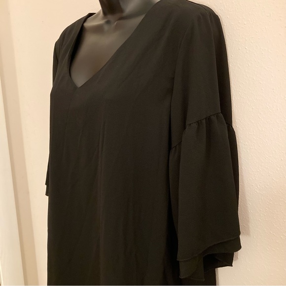 NEW Black Flowy Spring Wedding Formal Office Bohemian Cocktail Dress Medium - Picture 9 of 17